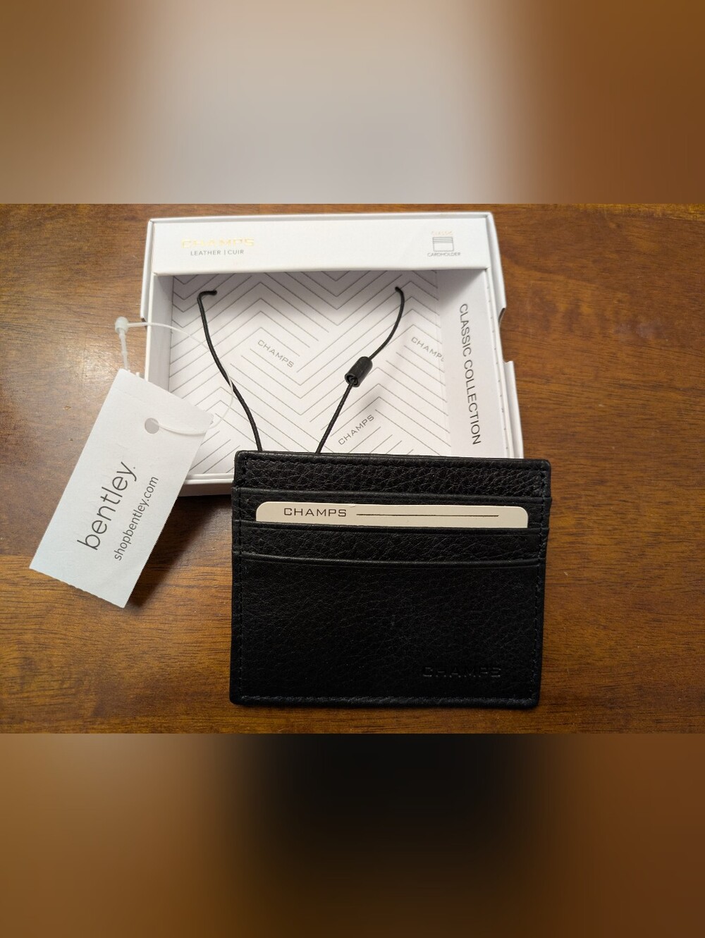 NWT CHAMPS RFID Classic Collection Cardholder Leather Cardholder in Black